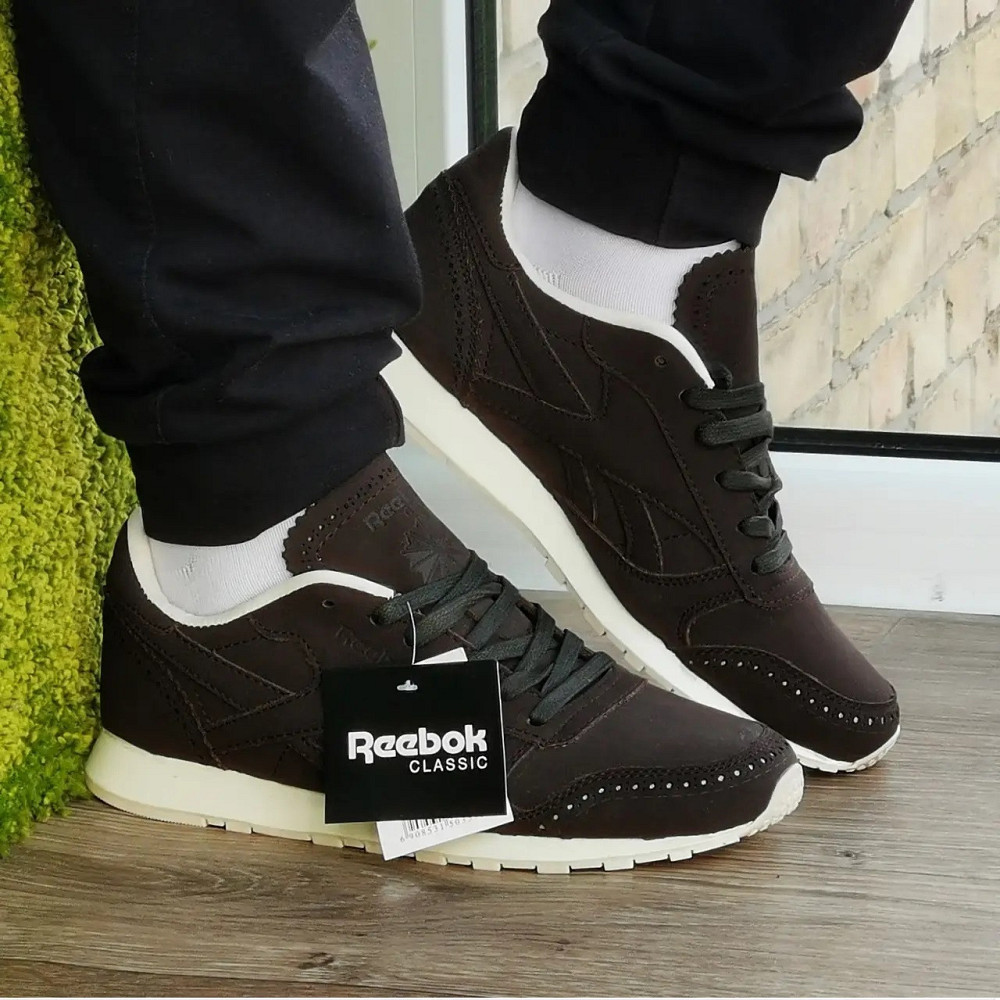 Чоловічі Кросівки Reebok Classic Коричневі Рибок Нубук (розміри: 41,42,43,44,45) Дніпро - фото 4