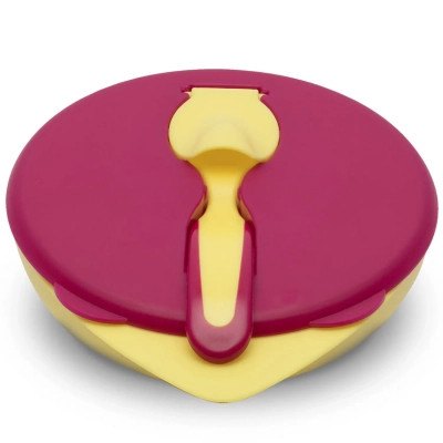 Набір дитячого посуду Baboo тарілочка з кришкою та ложечкою червона (90424) Вінниця - фото 1