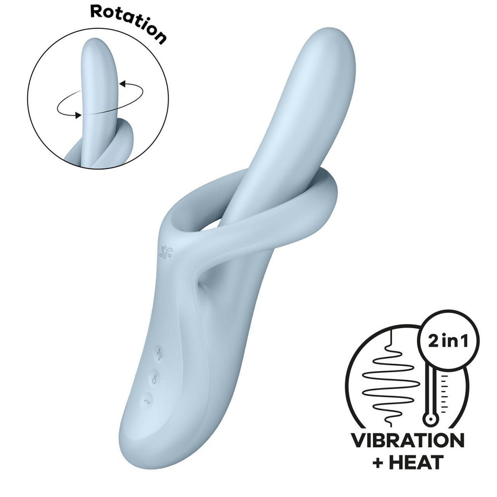 Вібратор з ротацією Satisfyer Heat Flex 4 Blue, підігрів до 39°C Sex Aura Київ - фото 1