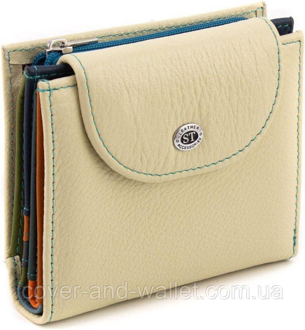Женский кошелек из натуральной кожи молочного цвета на магнитной застежке ST Leather Киев - изображение 1