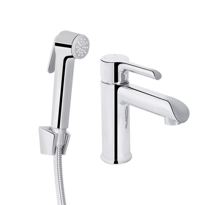 Смеситель для раковины, с гигиеническим душем Qtap Grand QTGRA272CRM45670 (k35), однорычажный, низкий, Chrome Харьков - изображение 1