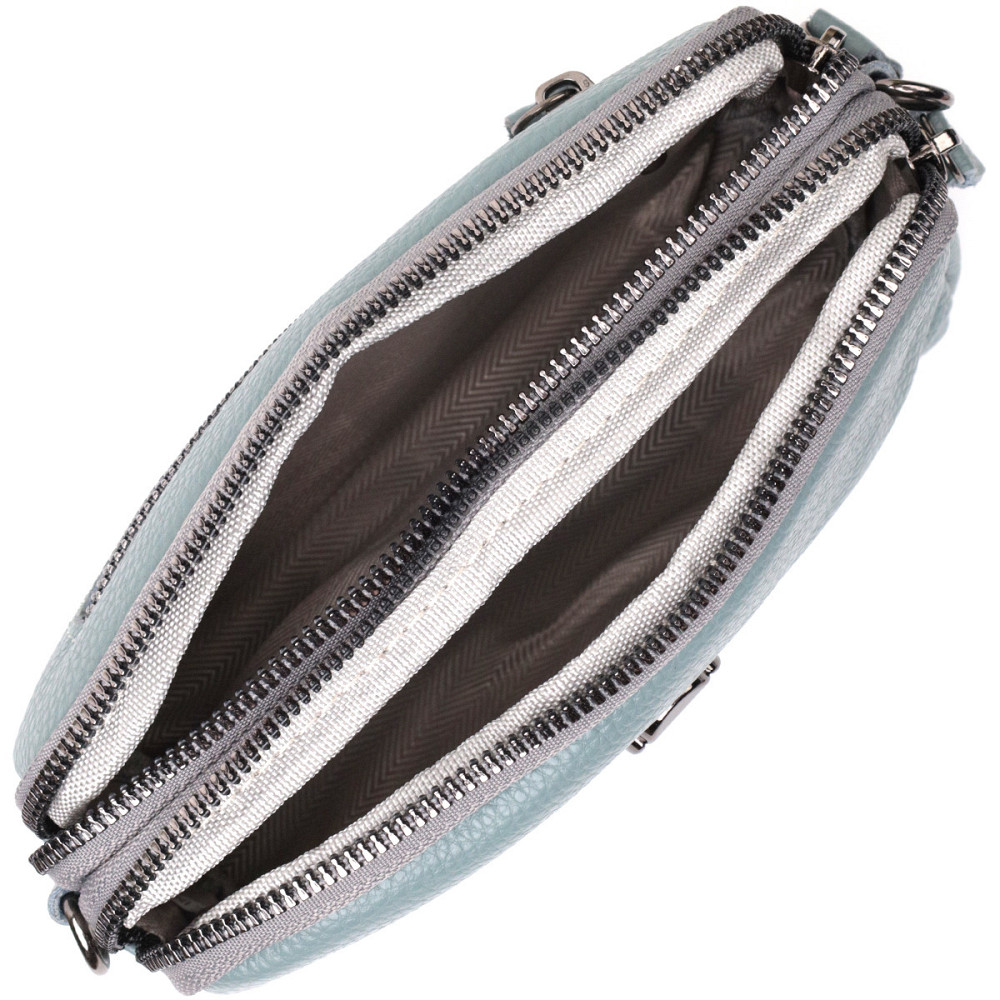 Женская повседневная сумка на два отделения из натуральной кожи Vintage 22280 Голубая Киев - изображение 4