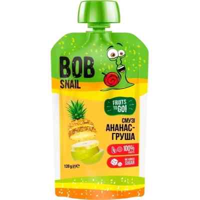 Дитяче пюре Bob Snail Равлик Боб Смузі Ананас-Груша, пастеризоване, 120 г (4820219343653) Вінниця