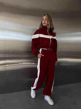 Жіночий стильний повсякденний костюм з акцентними вставками трьохнитка п'єньє Одеса