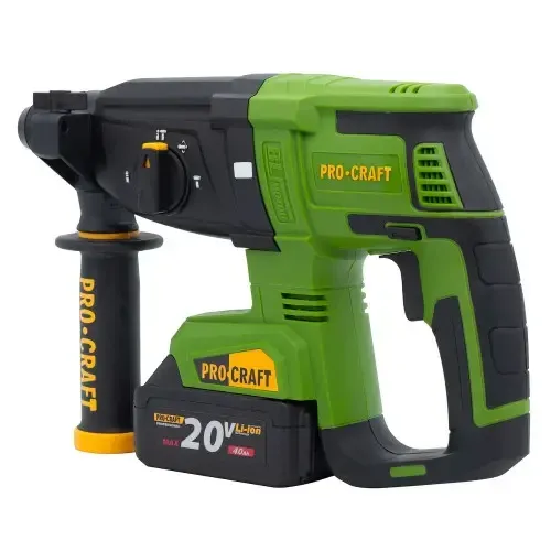 Перфоратор акумуляторний Procraft SDS‑Plus 20 В, 2.6 Дж, Li‑Ion 4 А·год,безщітковий перфоратор 2 АКБ в кейсі Львів - фото 3