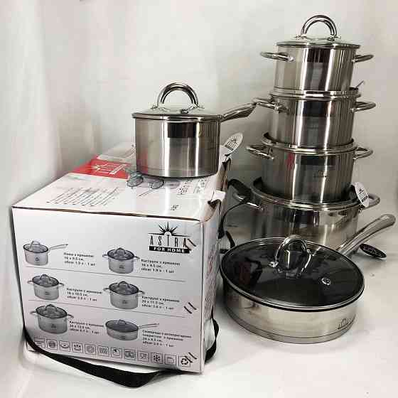 Набір каструль з антипригарним внутрішнім покриттям 12, Набір каструль з антипригарним дном HT-90 Івано-Франківськ