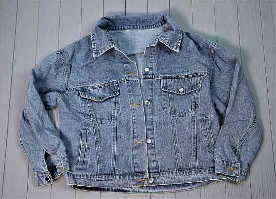 Джинсовая куртка женская оверсайз с вышивкой р 42-46 Харьков