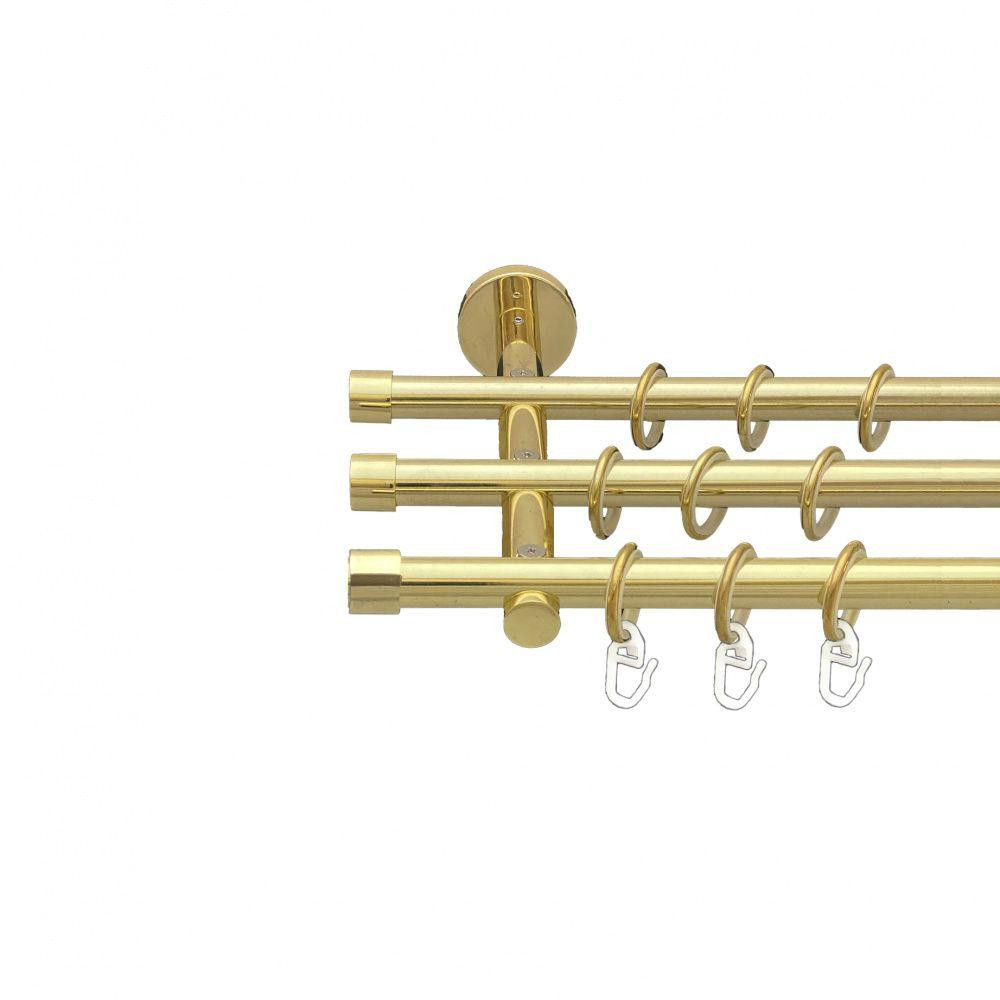 Карниз Orvit Заглушка металевий трирядний циліндр (20 см) гладка труба кільце металеве Золото 16\16\16 мм 240 Львов - изображение 1