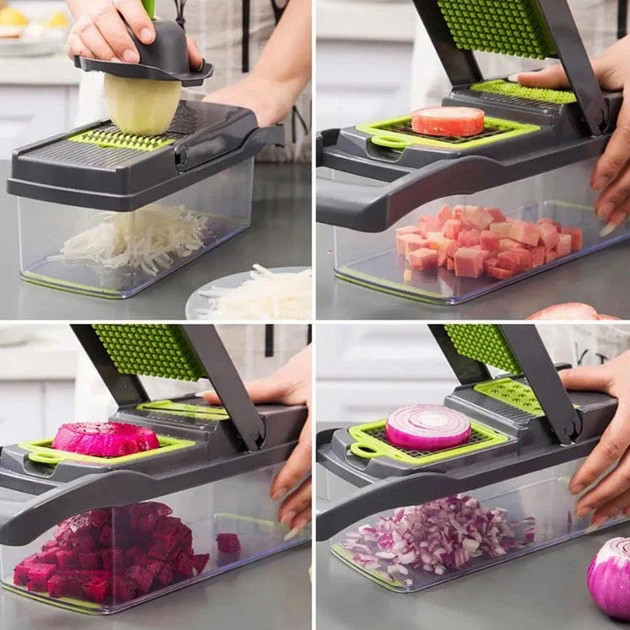 Овочерізка подрібнювач 14 в 1 ситечко для яєць та ніж для очищення овочів Veggie Slicer мультислайсер GL-65 Львів - фото 5