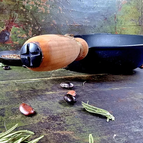 Сковорідка d28*6cм скляна кришка з дерев'яною ручкою чавунна лита Т306С3Ук Майстерня Житомир - изображение 6