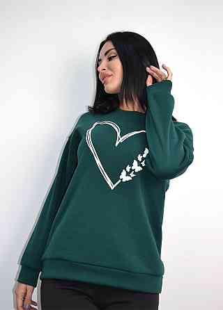 Утепленный свитшот с принтом 