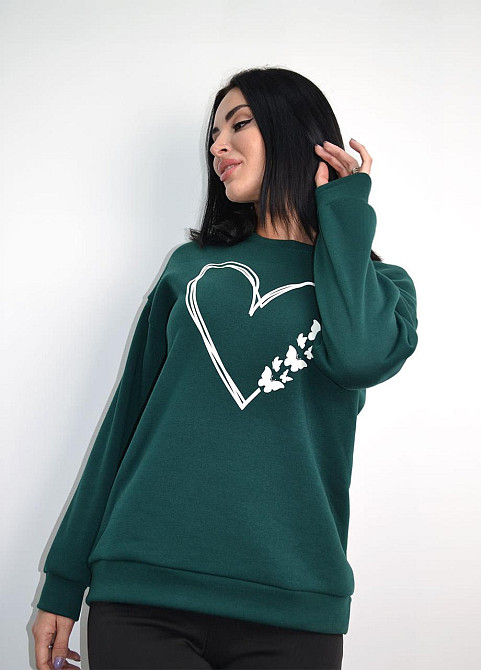 Утепленный свитшот с принтом 