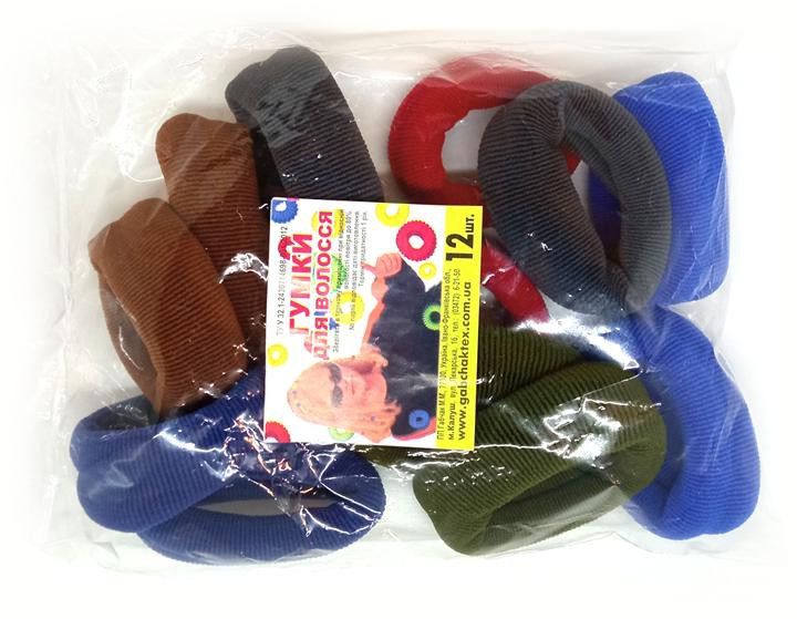 Резинка для волос темная 12 шт Киев - изображение 1