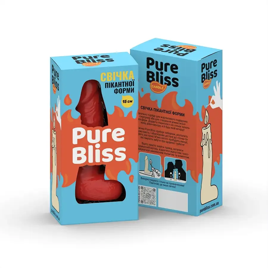 Свічка у вигляді члена Pure Bliss MINI Red 15 см Львів - фото 7