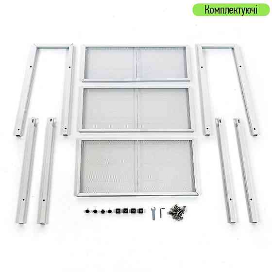 Стеллаж-этажерка трехъярусный из металла 60х33х110см Белый SW-00002103 Днепр