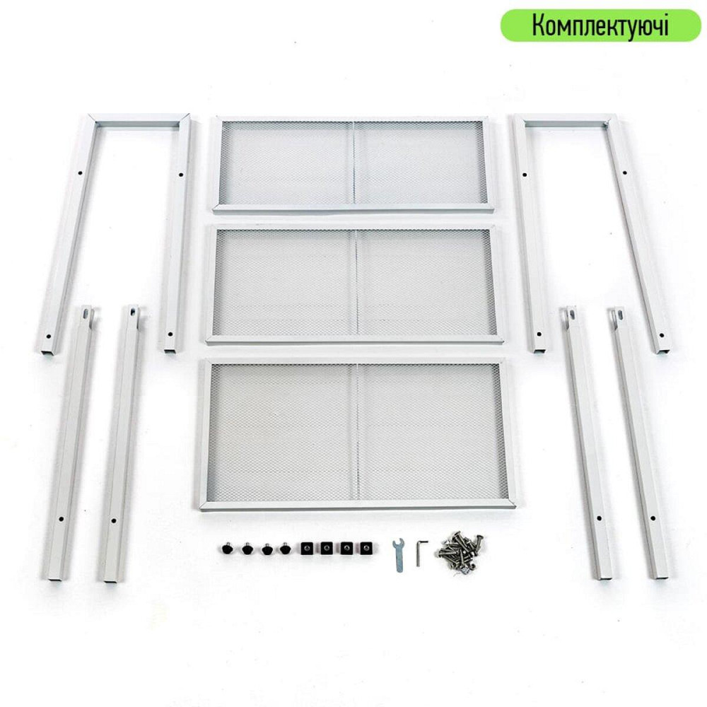 Стеллаж-этажерка трехъярусный из металла 60х33х110см Белый SW-00002103 Днепр - изображение 6