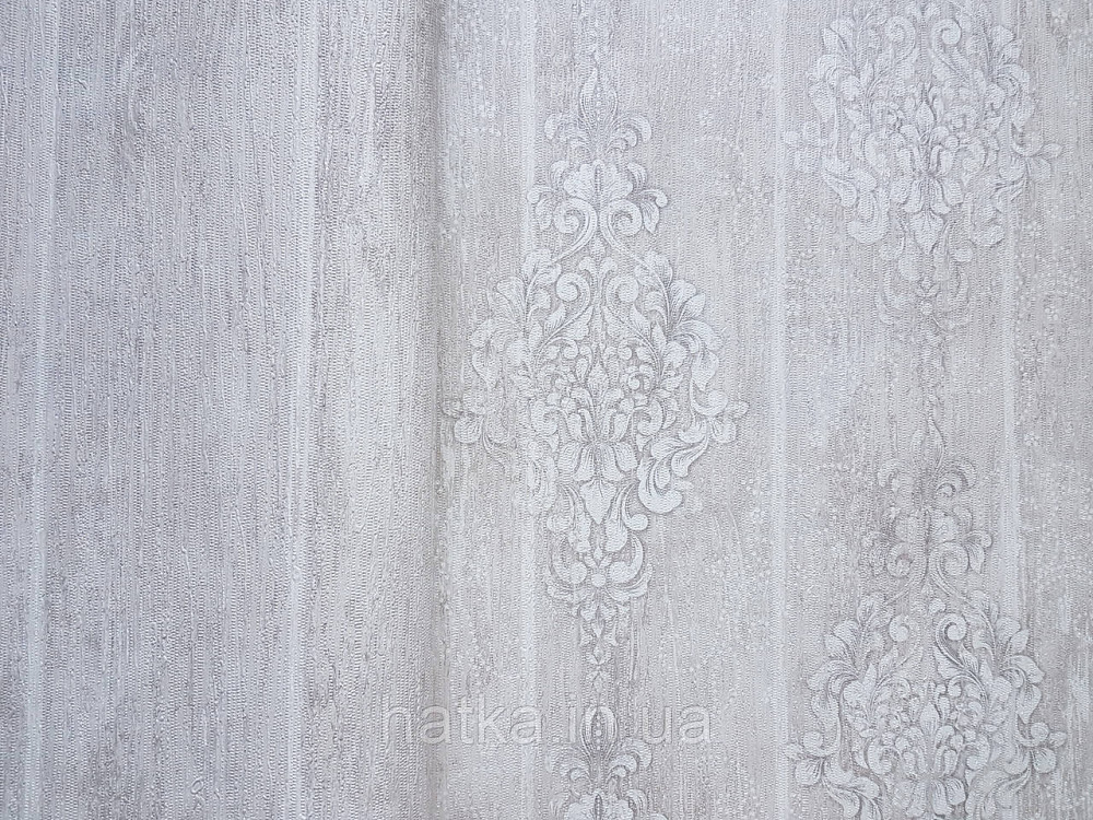 Шпалери вінілові на флізеліні гарячого тиснення DU&KA 1.06х10 вензель основа під штукатурку сірі коричневі Київ - фото 2