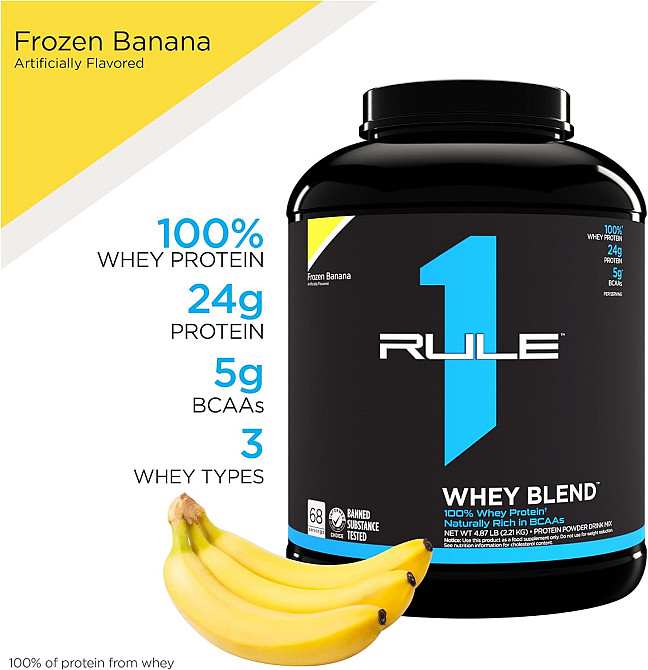Протеин Rule One Whey Blend 2.27 kg (Frozen banana) Луцк - изображение 3