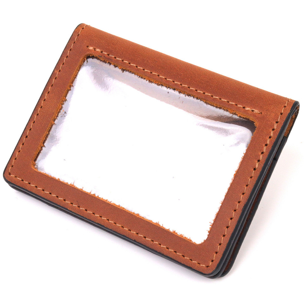 Практичная обложка на автодокументы в винтажной коже Сердце GRANDE PELLE 16711 Светло-коричневая Киев - изображение 2