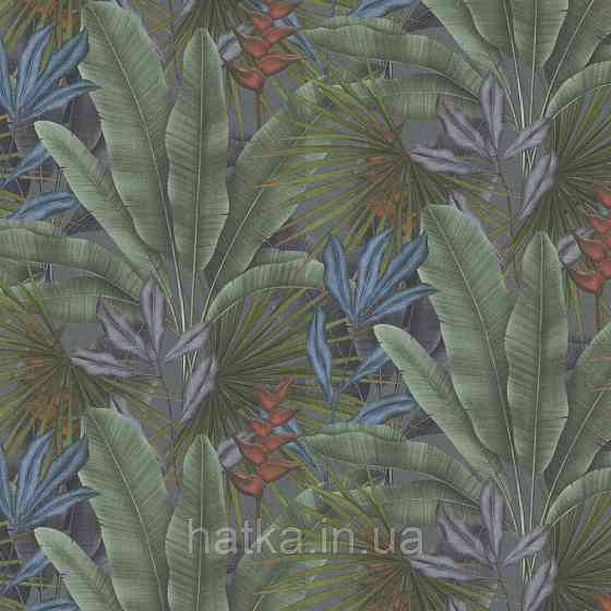 Шпалери вінілові на флізеліні AS creation Della Natura метрові 1.06Х10 листя банана пальми зелені Київ