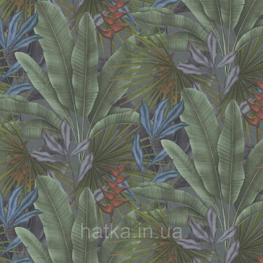 Шпалери вінілові на флізеліні AS creation Della Natura метрові 1.06Х10 листя банана пальми зелені Київ - фото 2