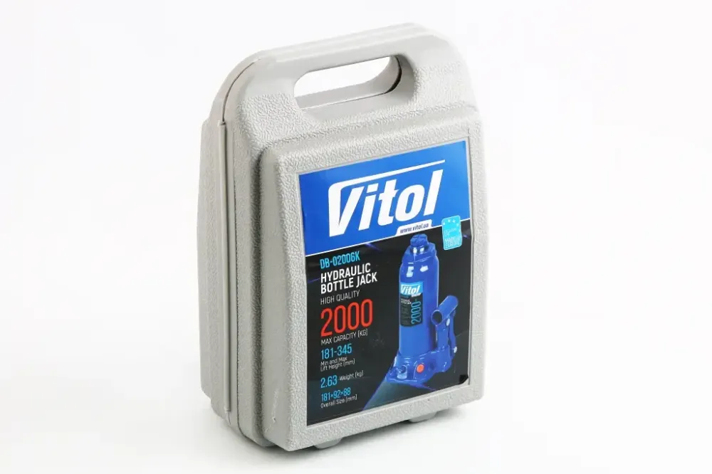 Домкрат гідравлічний 2 т 181-345м пласт, уп. Vitol з передохр. клапаном Вінниця - фото 4