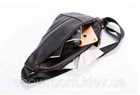 Мужская сумка на грудь (слинг), бананка Leather Collection (374) Киев