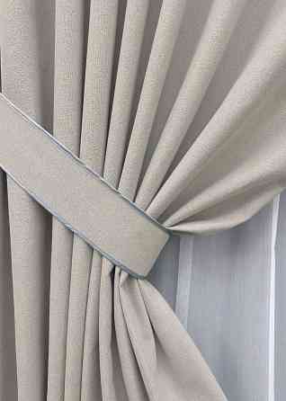 Комплект штор VR-Textil 100% блэкаут ASHEN NIGHT 150х270 2шт и Тюль 600х270 1842ш-1153т пепельный с белым 71-082/5 Киев