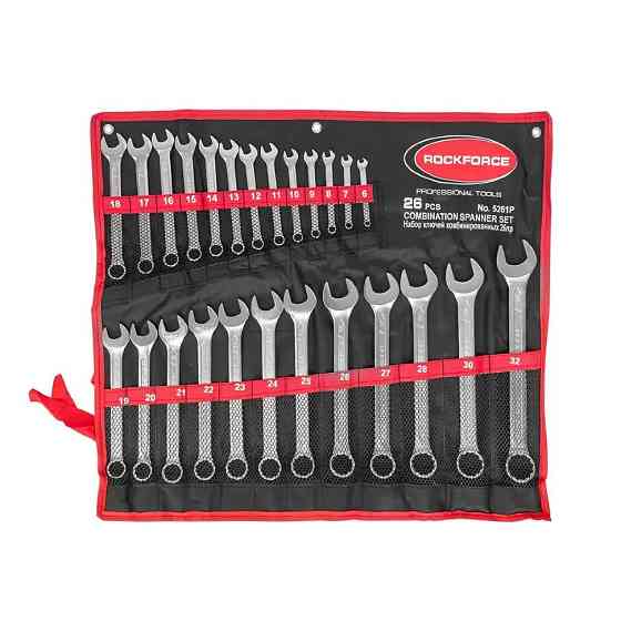 Набір ключів комбінованих 25пр. (6-28, 30, 32мм) на полотні ROCKFORCE RF-5261P Одесса