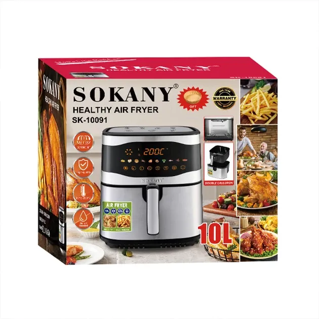 Аерофритюрка SK-10091 10л 2200Вт з подвійним нагріванням, таймер 60 хв, 80–200°C, антипригарна Одеса - фото 2