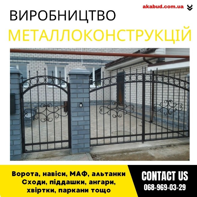 металеві конструкції ворота, навіси Кривой Рог - изображение 3
