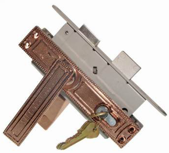 Замок врізний Мотор Січ ЗВ-7 бронза (ЗВ-4-6.111-6) з ручкою Харків