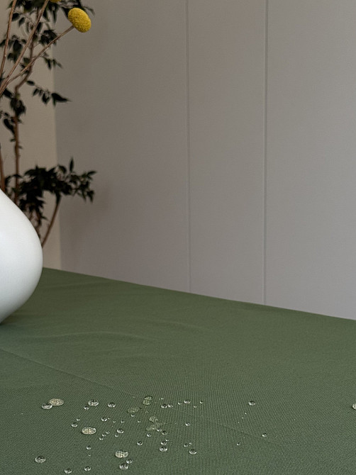 Ecotton Скатертина столова Ecotton DUCK 150х170 см водовідштовхувальна однотонна зеленого оливк Коломия - фото 5