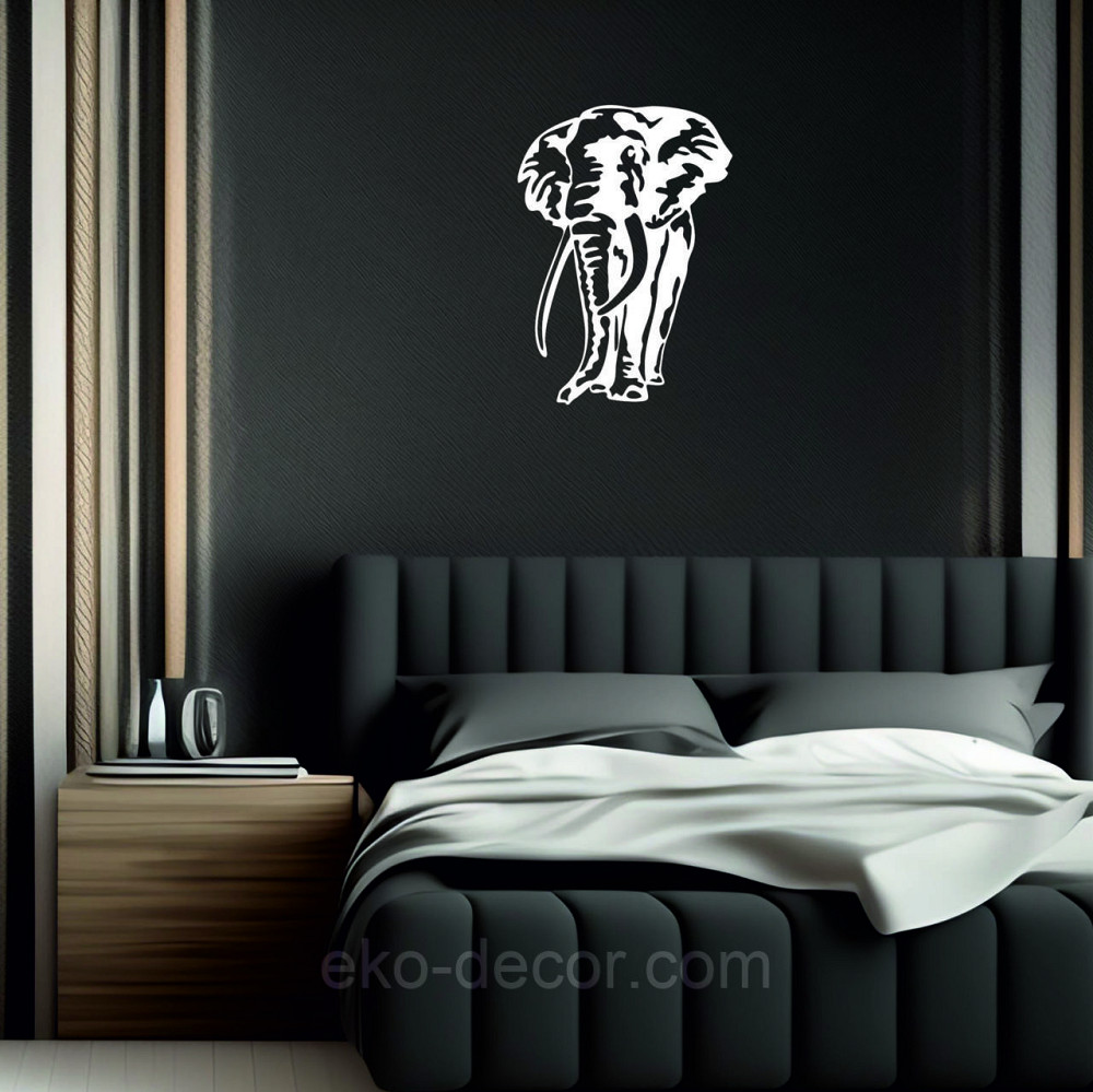 Декоративне настінне Панно «Слон», Декор на стіну 50*35 см, Білий Київ - фото 6