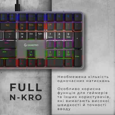 Клавіатура GamePro MK145R Red Swich Low Profile USB Dark Gray (MK145R) Вінниця