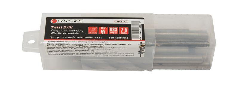 Сверло по металлу 1.0мм HSS (10шт), в пластиковом футляре Forsage F-DSP10 Одесса - изображение 4