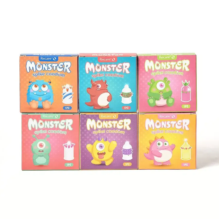 Насадка на член Recare Blue Monster Spike Condom (презерватив с усиками и спиралью шипов) Львов - изображение 8