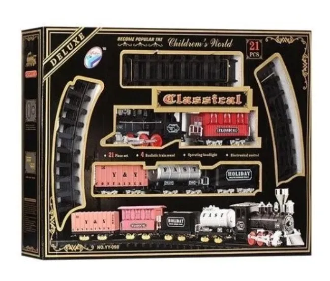 Залізниця поїзд та вагони довжина колій 138 см світло звук (YY-098) Чернігів - фото 1