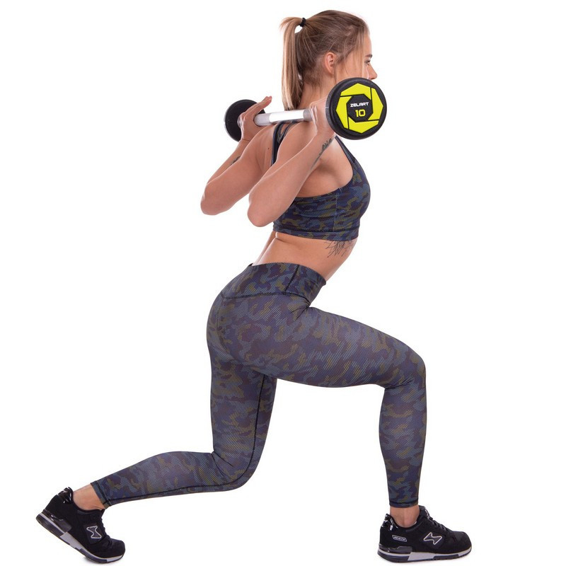 Штанга фіксована пряма поліуретанова Zelart 2689-10 довжина 103 см 10 кг Київ - фото 9