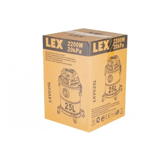Пилосос будівельний  LEX LXVC25L для чищення сухих і вологих поверхонь,Промисловий пилосос 25 л Львів