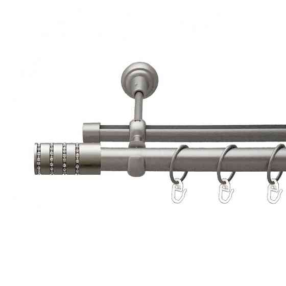 Карниз Orvit Барамелла металевий дворядний опозитний гладка \ профільна труба кільце металеве Сатин 25\19 мм 300 см (00-00011042) Львів