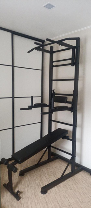 Спортивная шведская стенка турник брусья скамья в комплекте домашний спортивный уголок для всей семьи Каменское - изображение 4