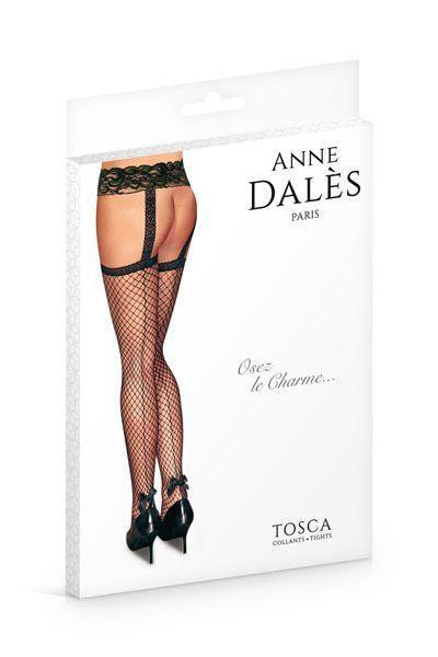 Чулки с поясом Anne De Ales TOSCA T3 Black, средняя сеточка, сзади стрелки, кружевной пояс Sex Aura Киев - изображение 3