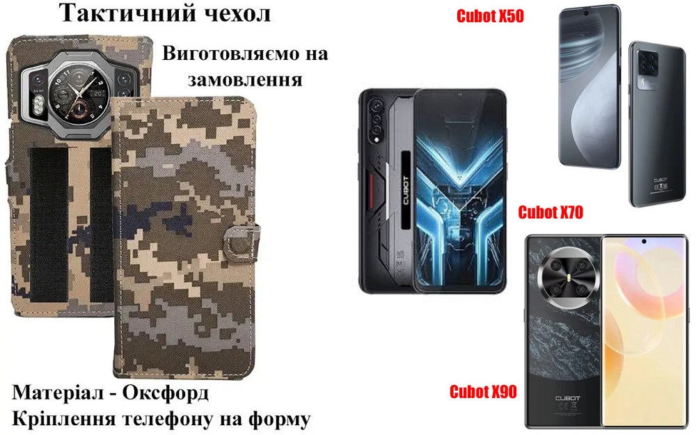 Тактичний чохол для Cubot KingKong 8, KingKong 9, кріпиться до спорядження на липучці Київ - фото 1