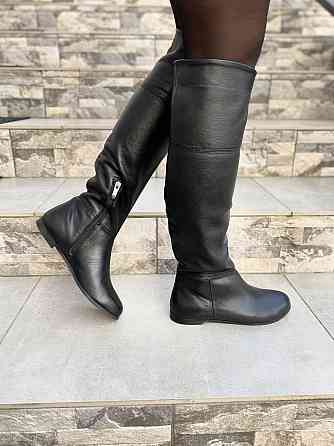 Nivelle Чоботи жіночі NIVELLE чорні натуральна шкіра висота 47см обхват 36-38см размеры 37р.38р Коломыя