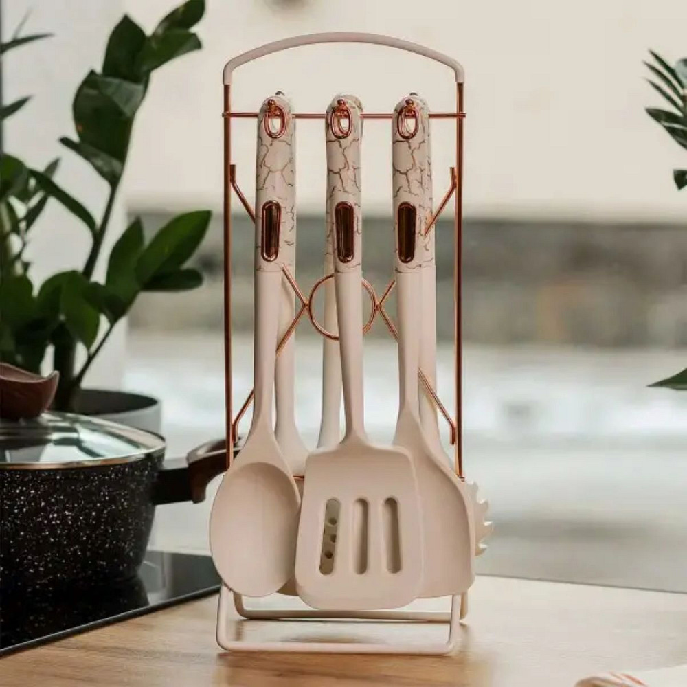 Набір кухонного приладдя на підставці 6 штук кухонні аксесуари YRUR3 Коломия - фото 2