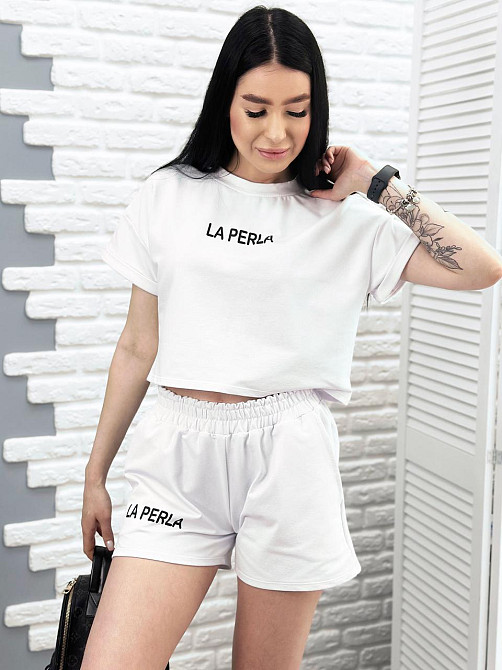 Костюм спортивний з шортами "La perla" оптом | Розпродаж моделі Київ - фото 9