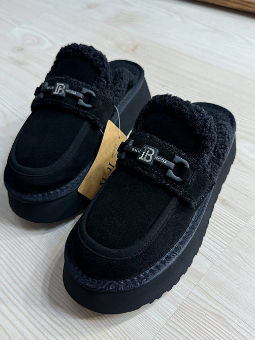 Уггі жіночі Itts 080-1 лофери капці на платформі з хутром чорні, 39, 24,5 см Київ - фото 9