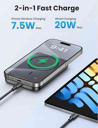 UGREEN Павербанк MagSafe 10000 mAh, 20W, 7.5W. Киев