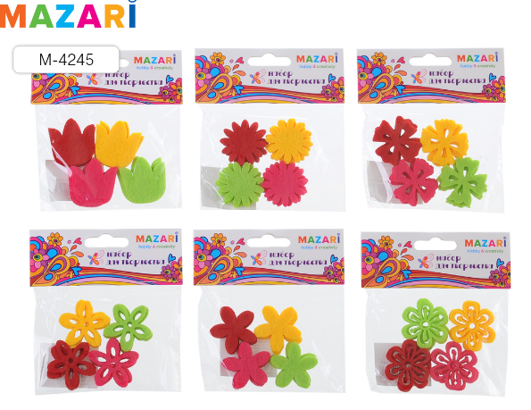 Набір для творчості "Tukzar" ST 4245 Аплікації Фігурки Фетрові, 12 деталей, асорті, шт Київ - фото 1